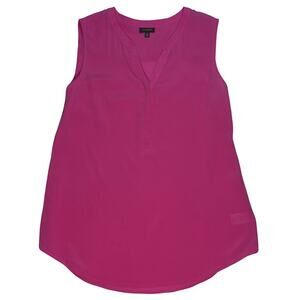 Talbots NWOT Women's Cutaway Shell Split Neck Blouse Tank Top Size 10 Silk Pink